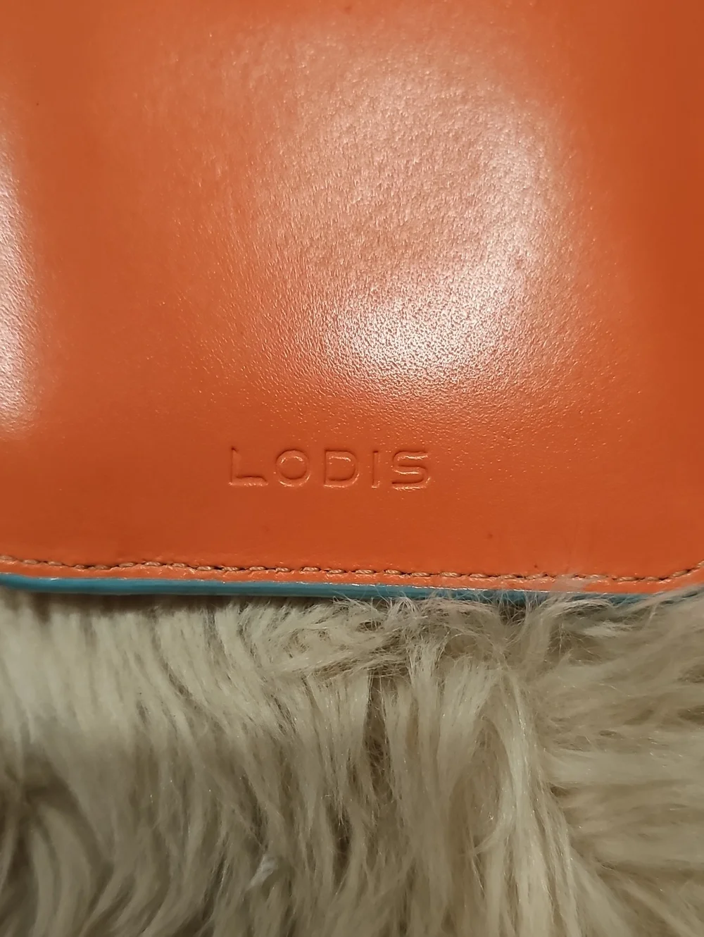 Lodis Salmon & Teal Card Holder Zip Wallet